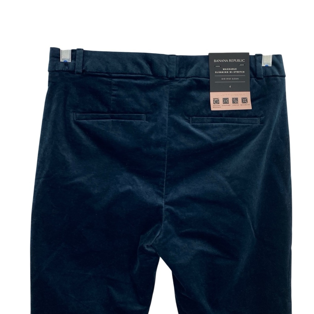 Banana Republic Women's Mid Rise Sloan Navy Blue Velvet Ankle Pants New - Picture 8 of 10